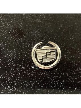 Vintage Cadillac Silver Colored Crest Lapel Pin Tie Tack Polished Shield Cars